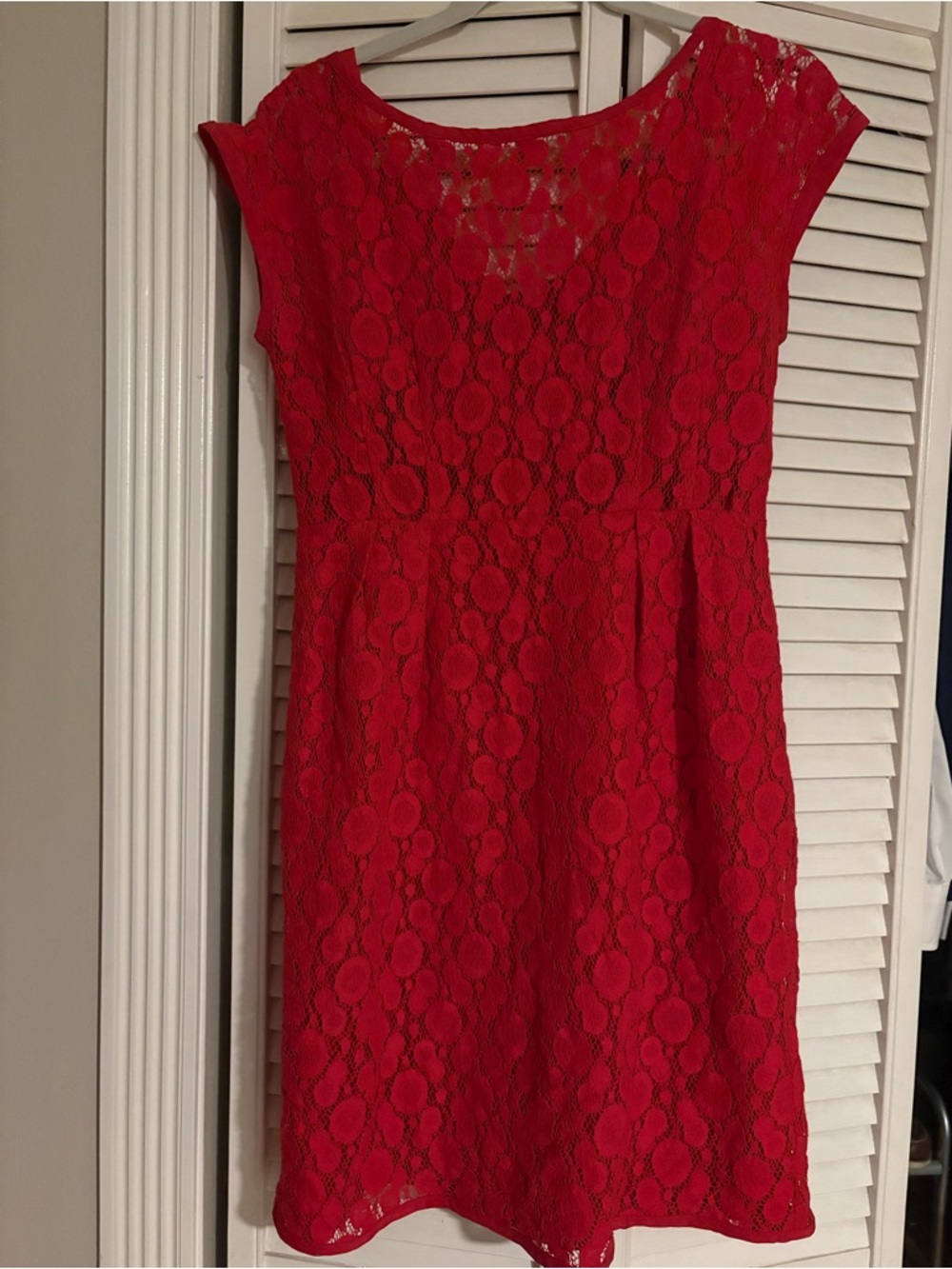 Nanette Lepore Red Lace Cap-Sleeve Dress - Women